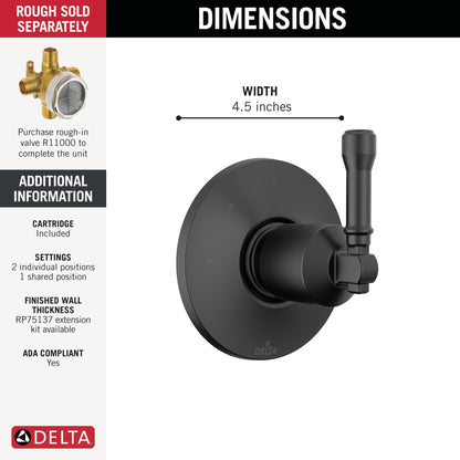 Delta Broderick T11884 3-Setting Diverter Trim