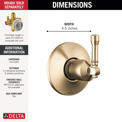 Delta Broderick T11984 6-Setting Diverter Trim