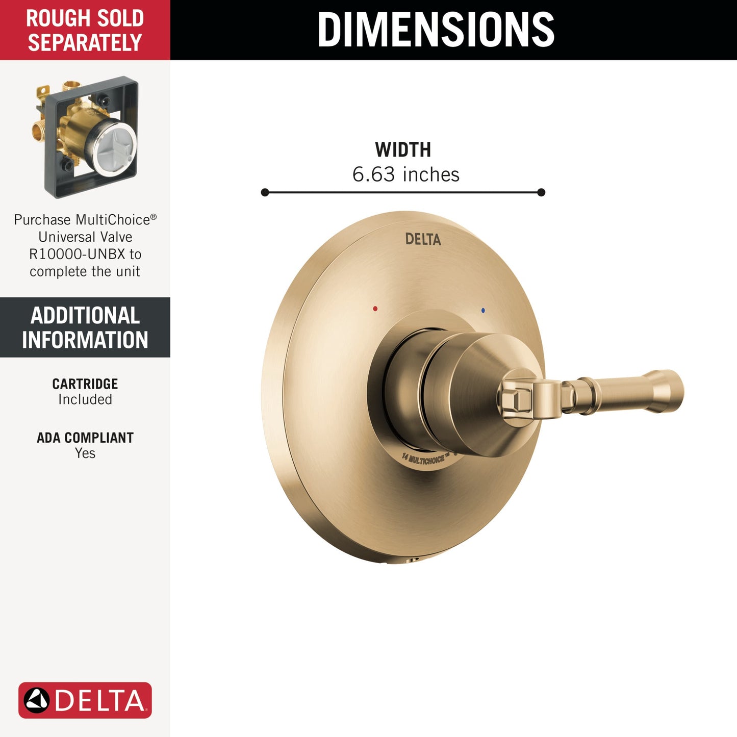 Delta Broderick T14084 14 Series Valve Only Trim