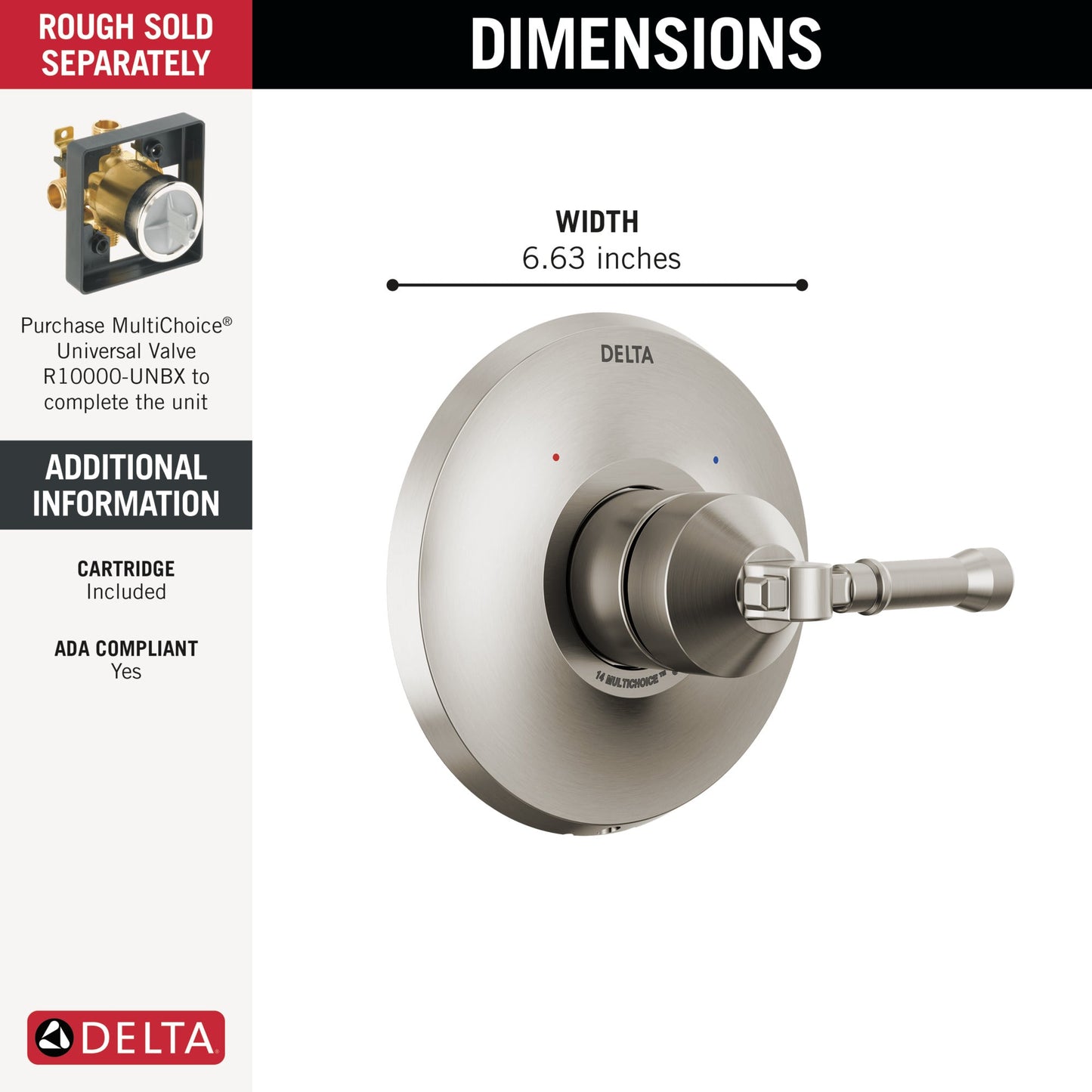 Delta Broderick T14084 14 Series Valve Only Trim
