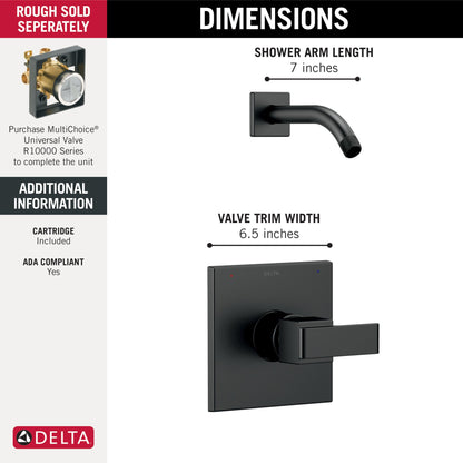 Delta Ara T14267 Monitor 14 Series Shower Trim - Less Head, matte black - view 2