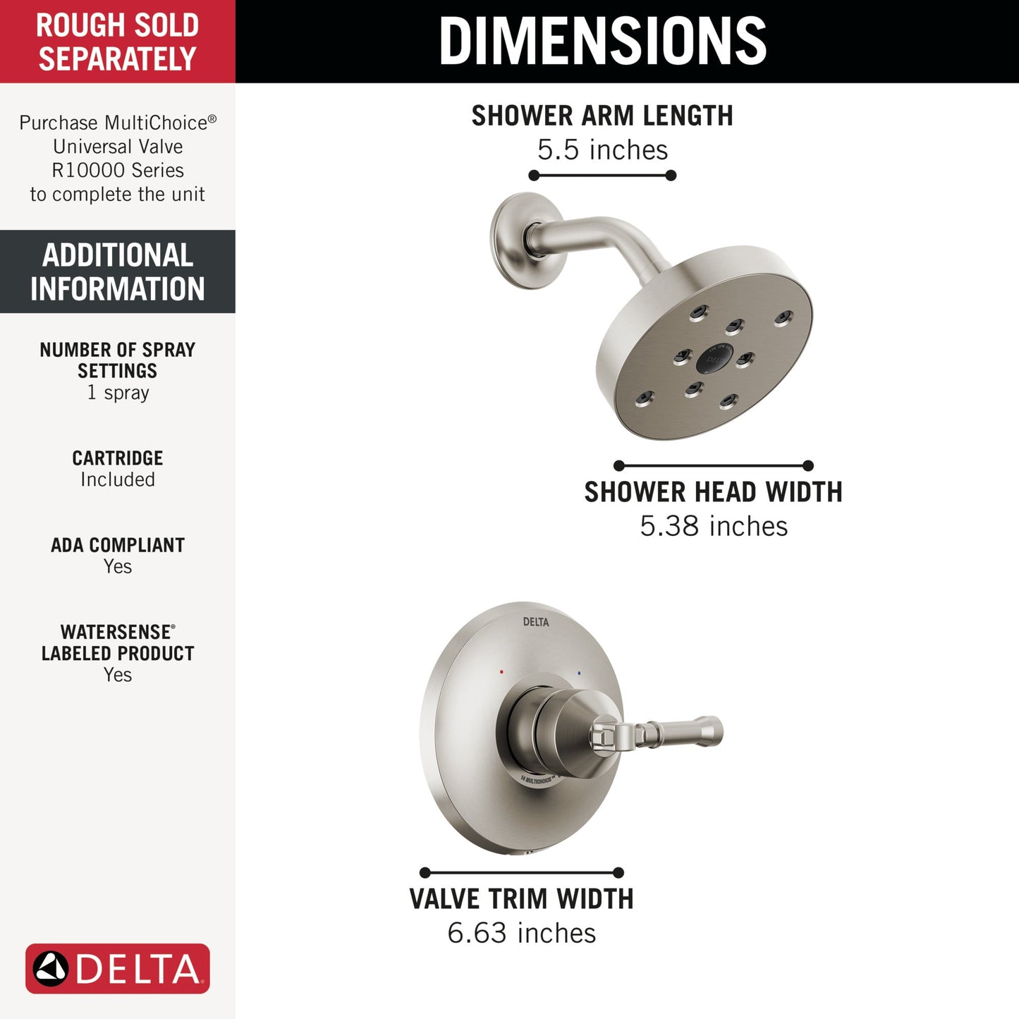 Delta Broderick T14284 14 Series Shower Trim