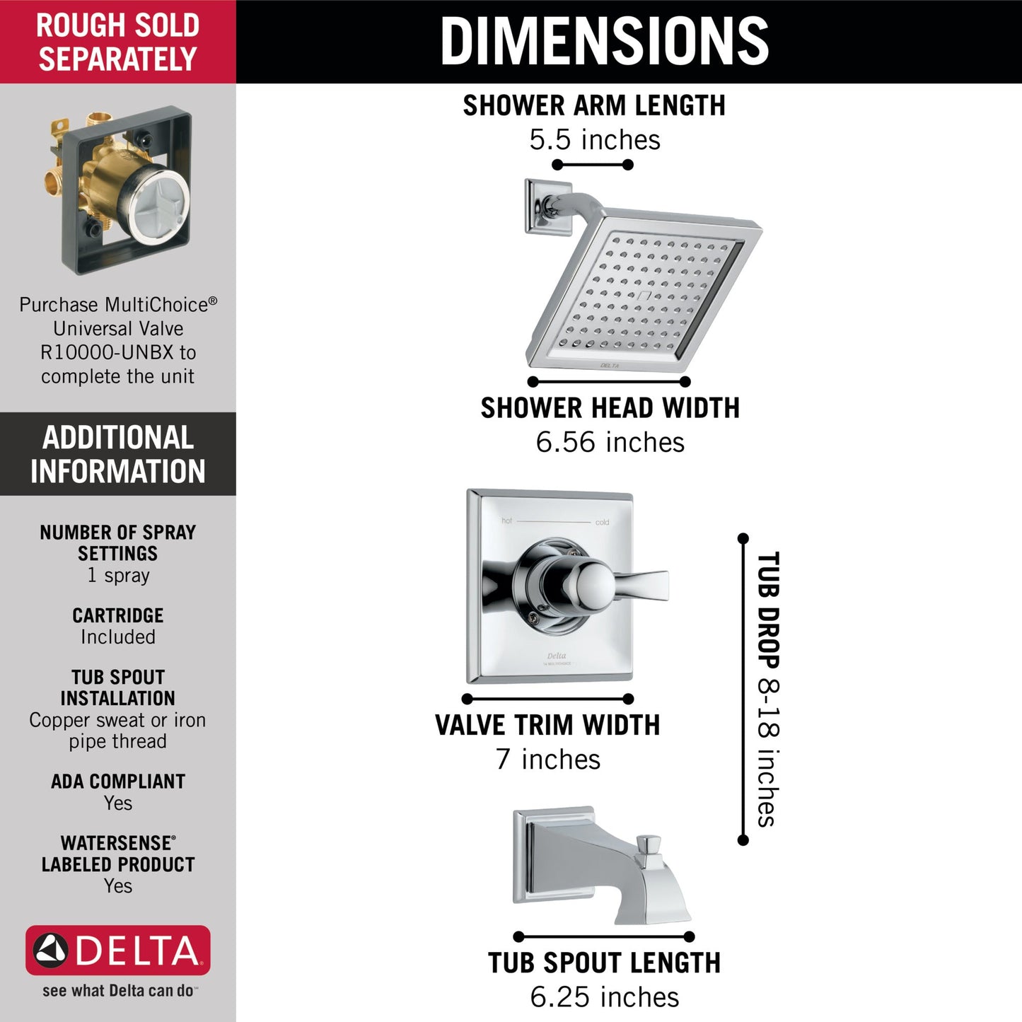 Delta Dryden T14451 Monitor 14 Series Tub & Shower Trim