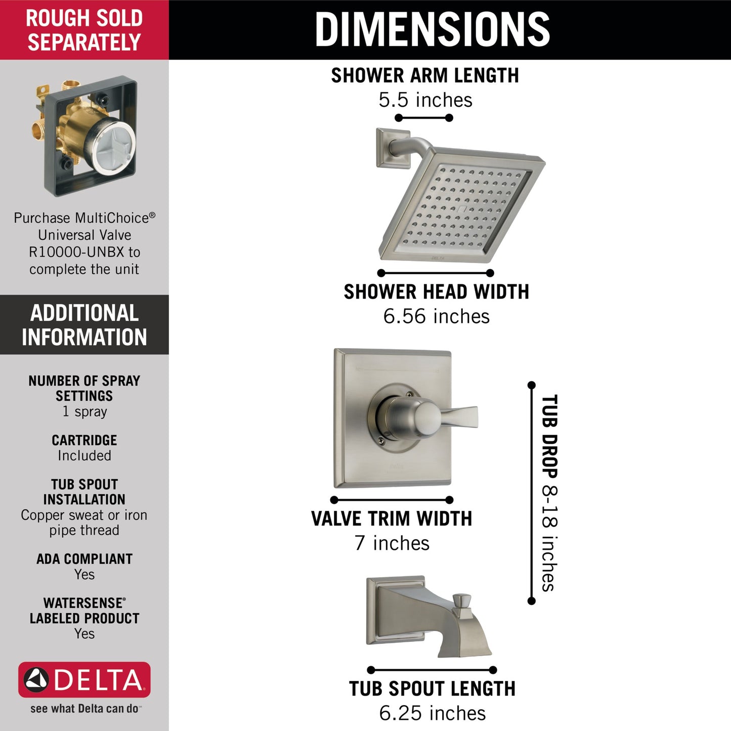 Delta Dryden T14451 Monitor 14 Series Tub & Shower Trim
