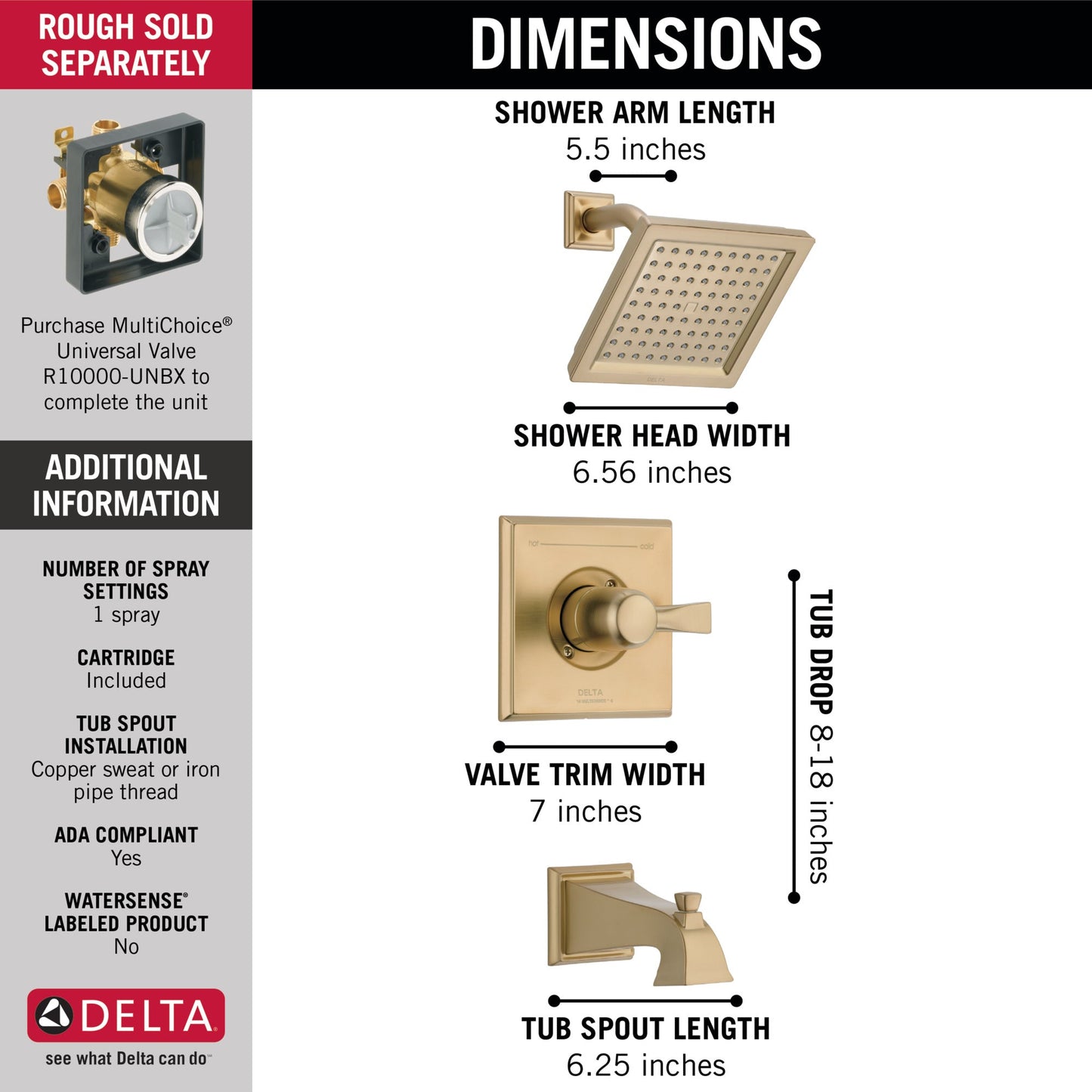 Delta Dryden T14451 Monitor 14 Series Tub & Shower Trim