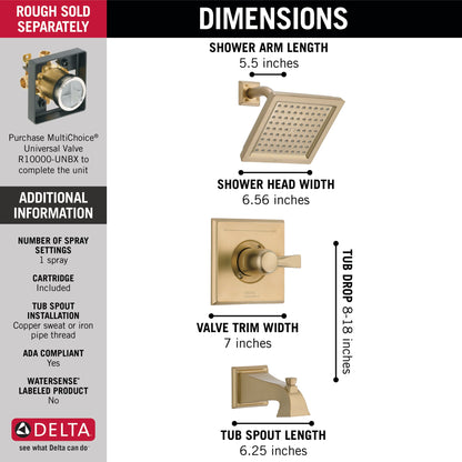 Delta Dryden T14451 Monitor 14 Series Tub & Shower Trim