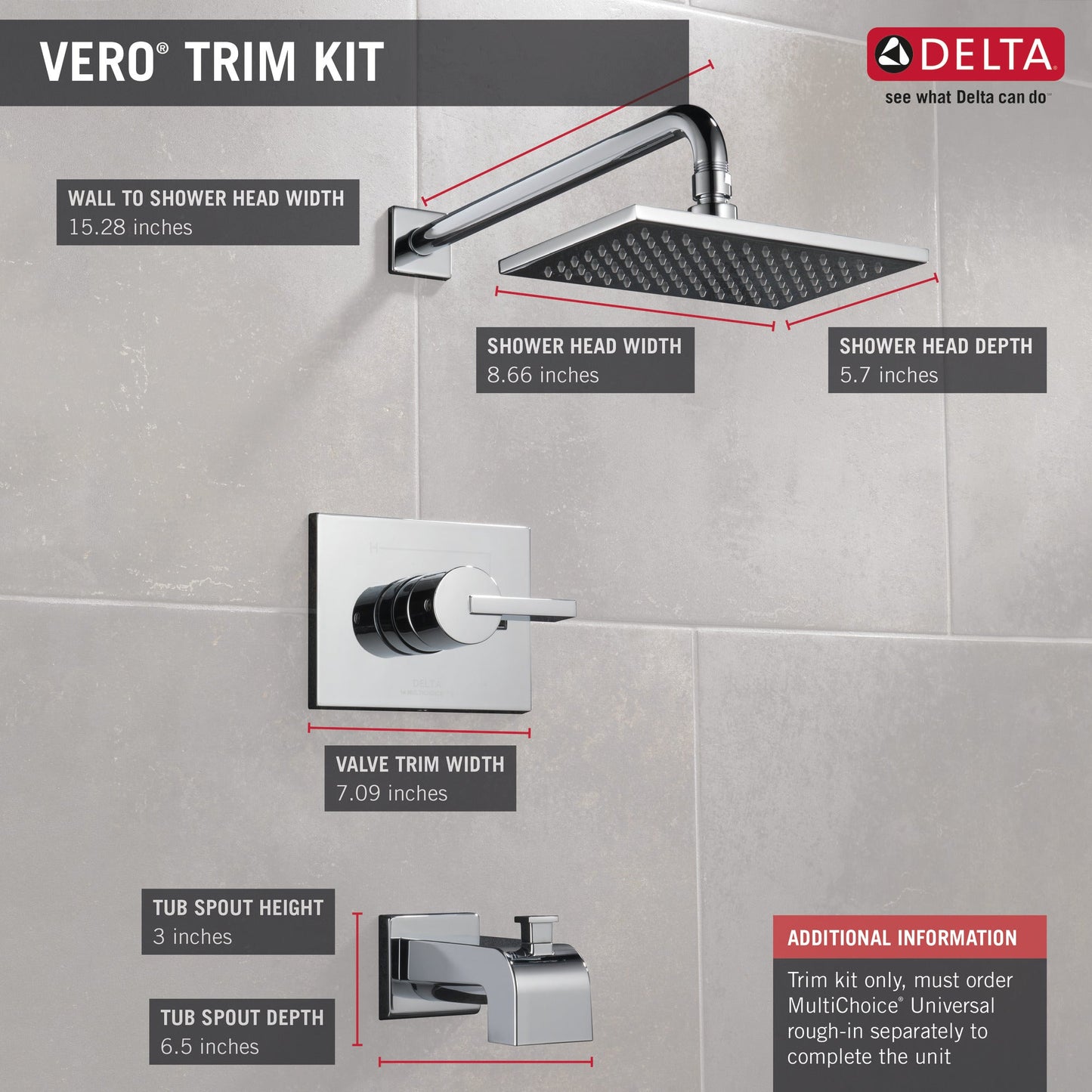 Delta Vero T14453 Monitor 14 Series Tub & Shower Trim