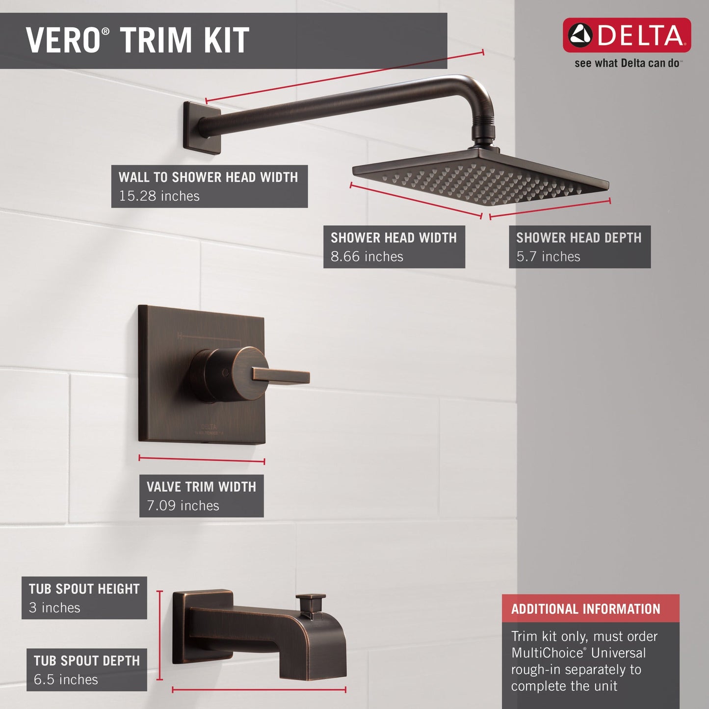 Delta Vero T14453 Monitor 14 Series Tub & Shower Trim