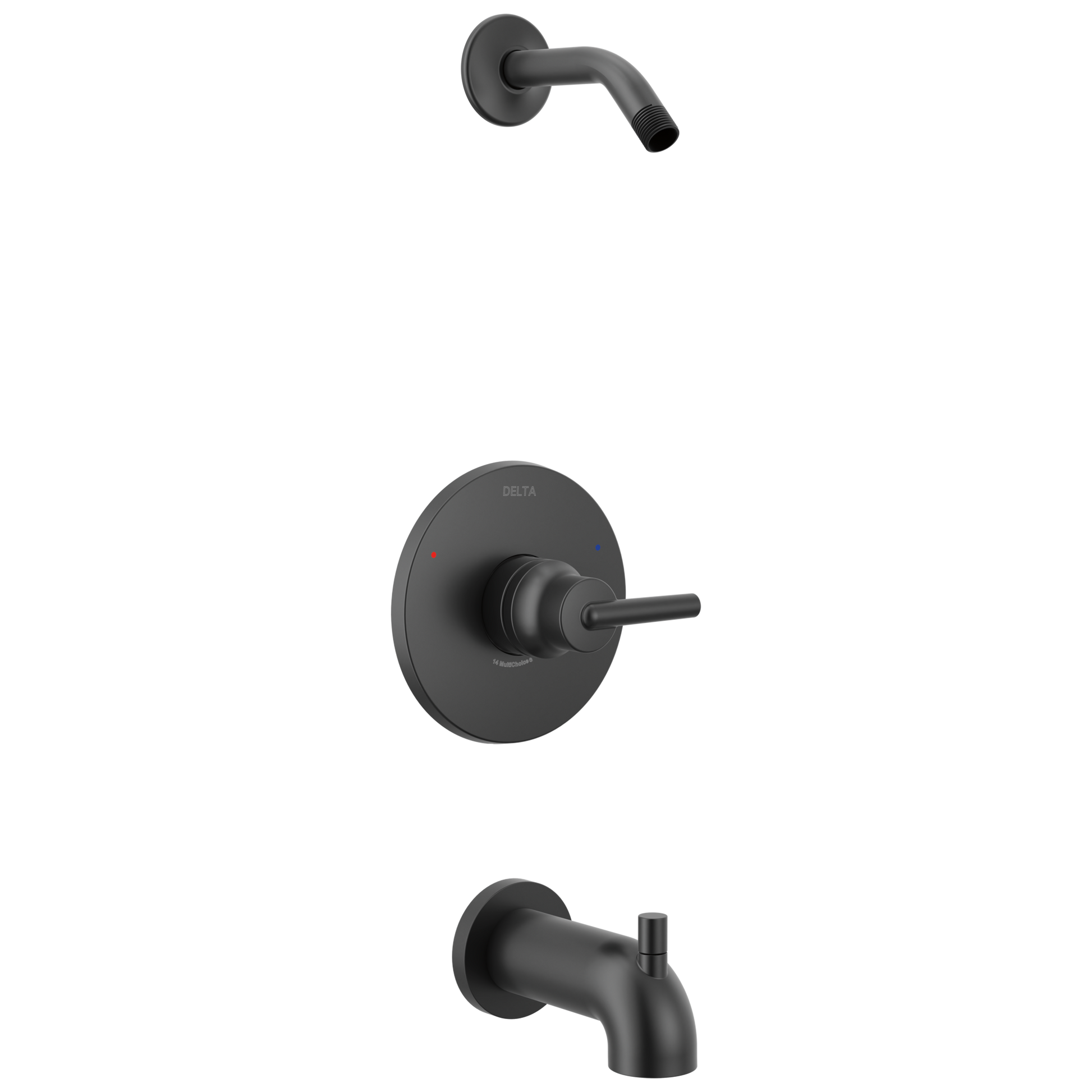 Delta Trinsic T14459 Monitor 14 Series Tub & Shower Trim - Less Head, matte black
