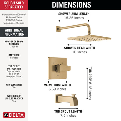 Delta Modern T14468 Monitor 14 Series Tub & Shower Trim