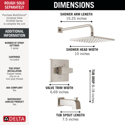 Delta Modern T14468 Monitor 14 Series Tub & Shower Trim