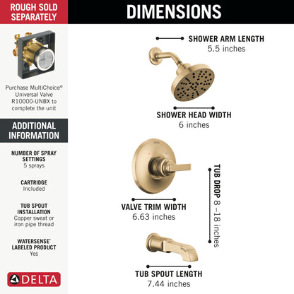 Delta Tetra T14489 Monitor 14 Series Tub & Shower Trim