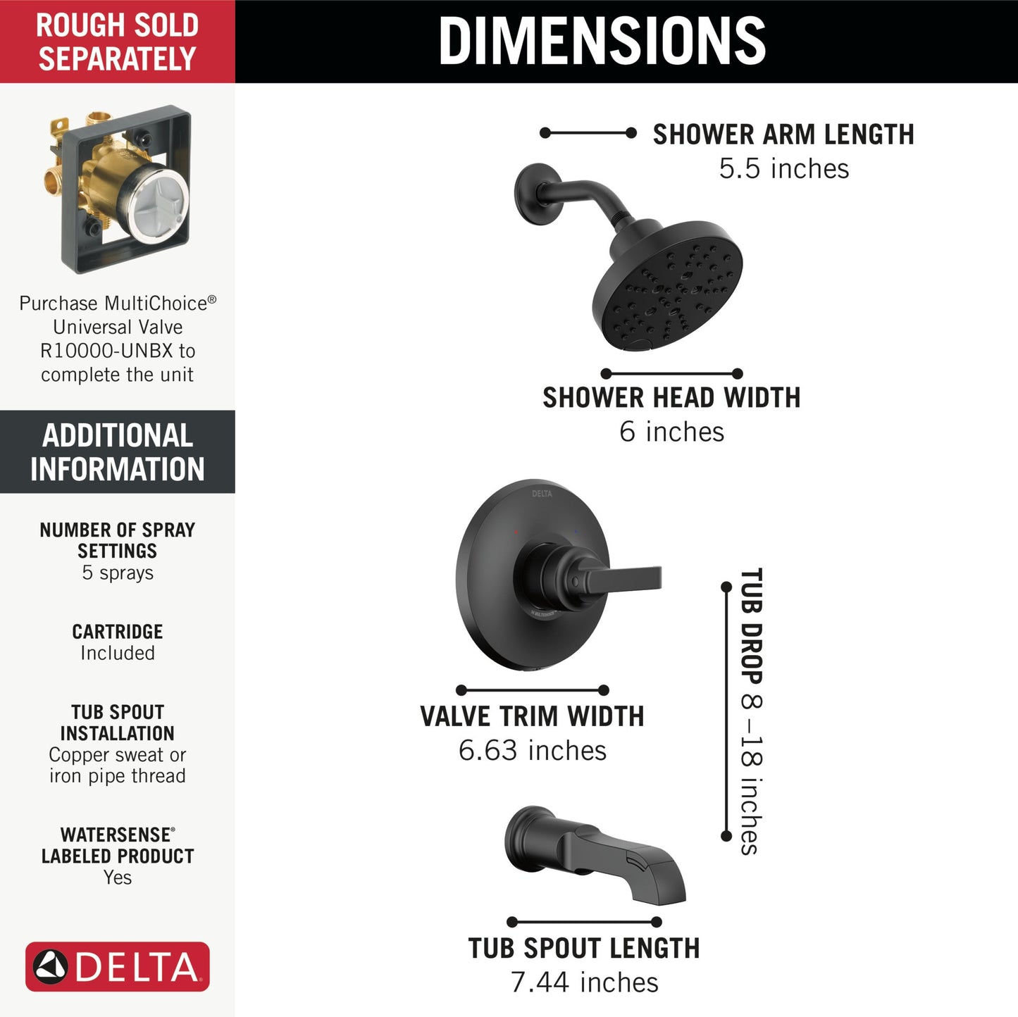Delta Tetra T14489 Monitor 14 Series Tub & Shower Trim