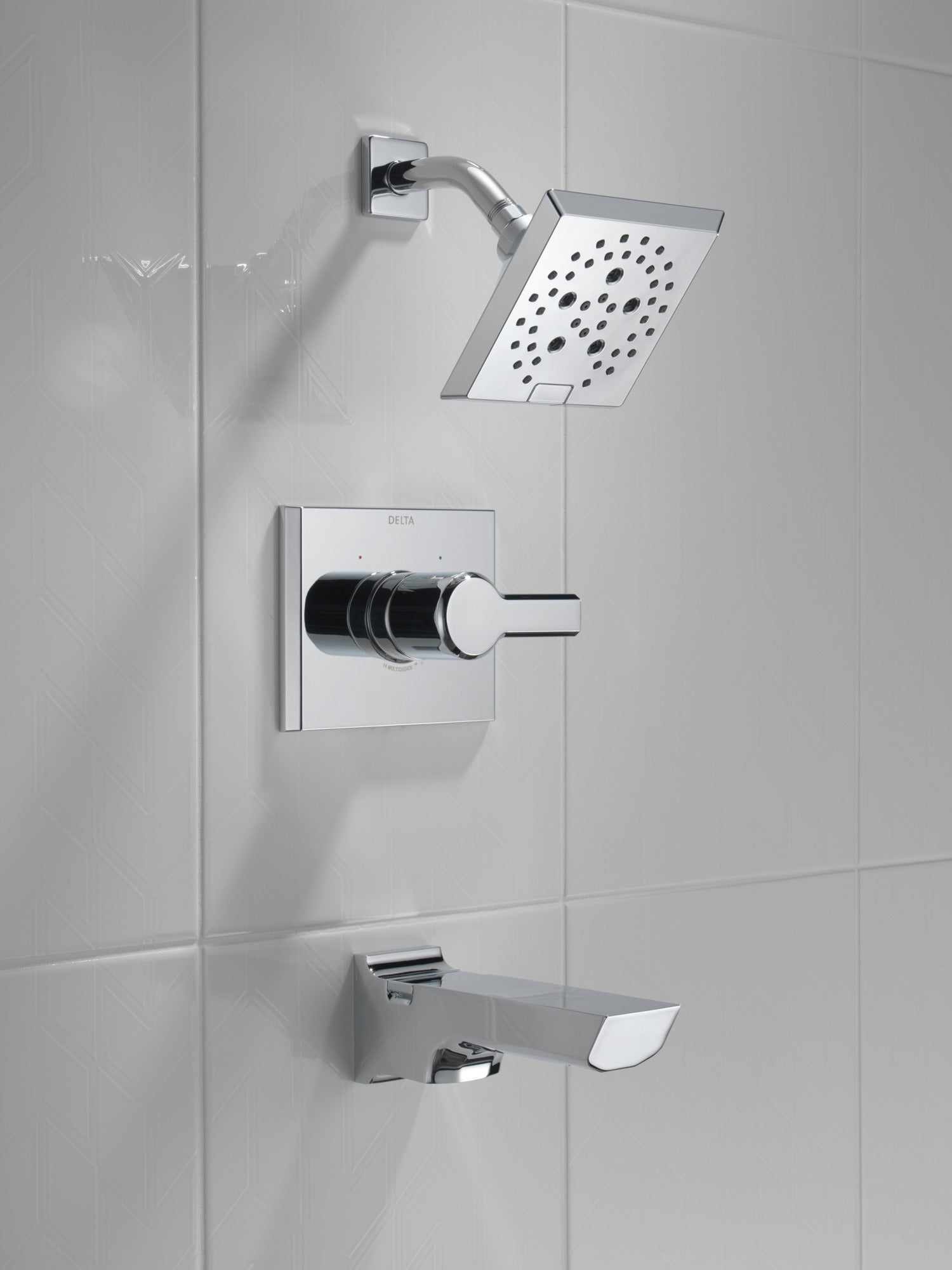 Delta Pivotal T14499 Monitor 14 Series H2OKINETIC Tub and Shower Trim, lumicoat chrome - view 2