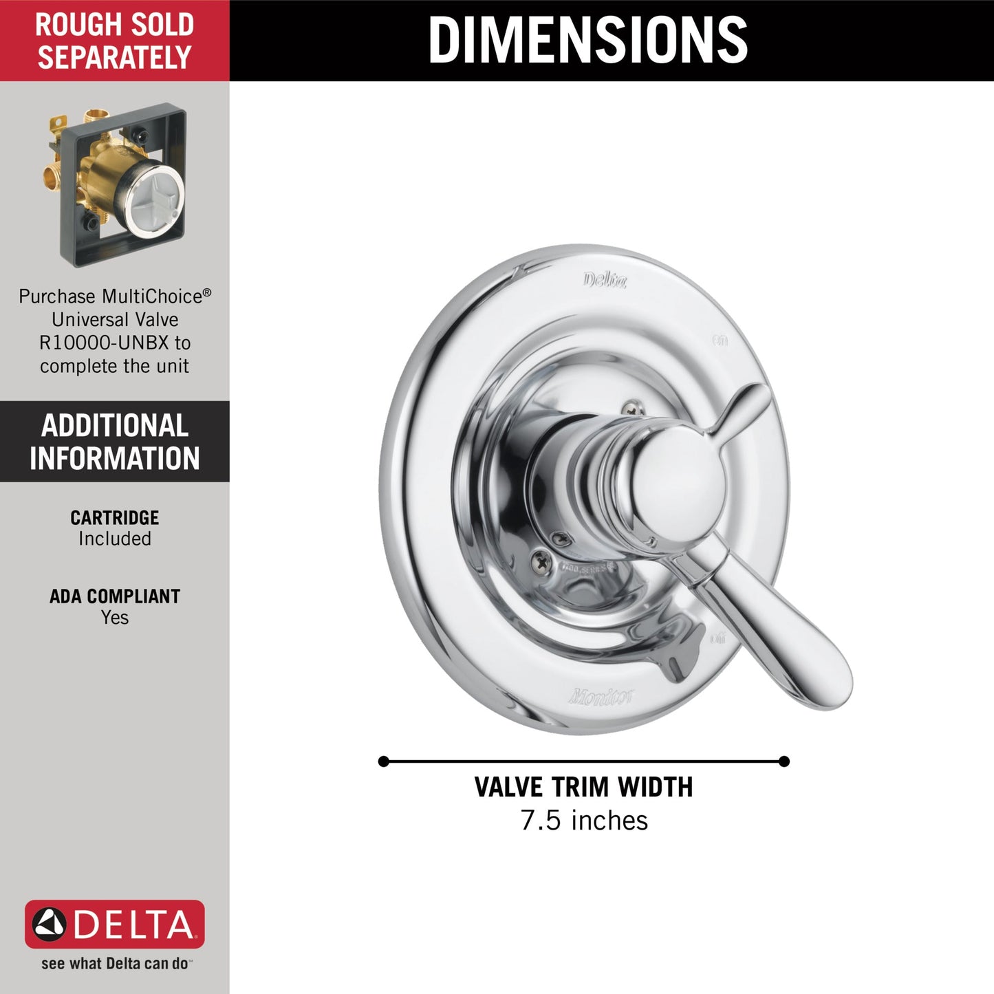 Delta Lahara T17038 Monitor 17 Series Valve Only Trim
