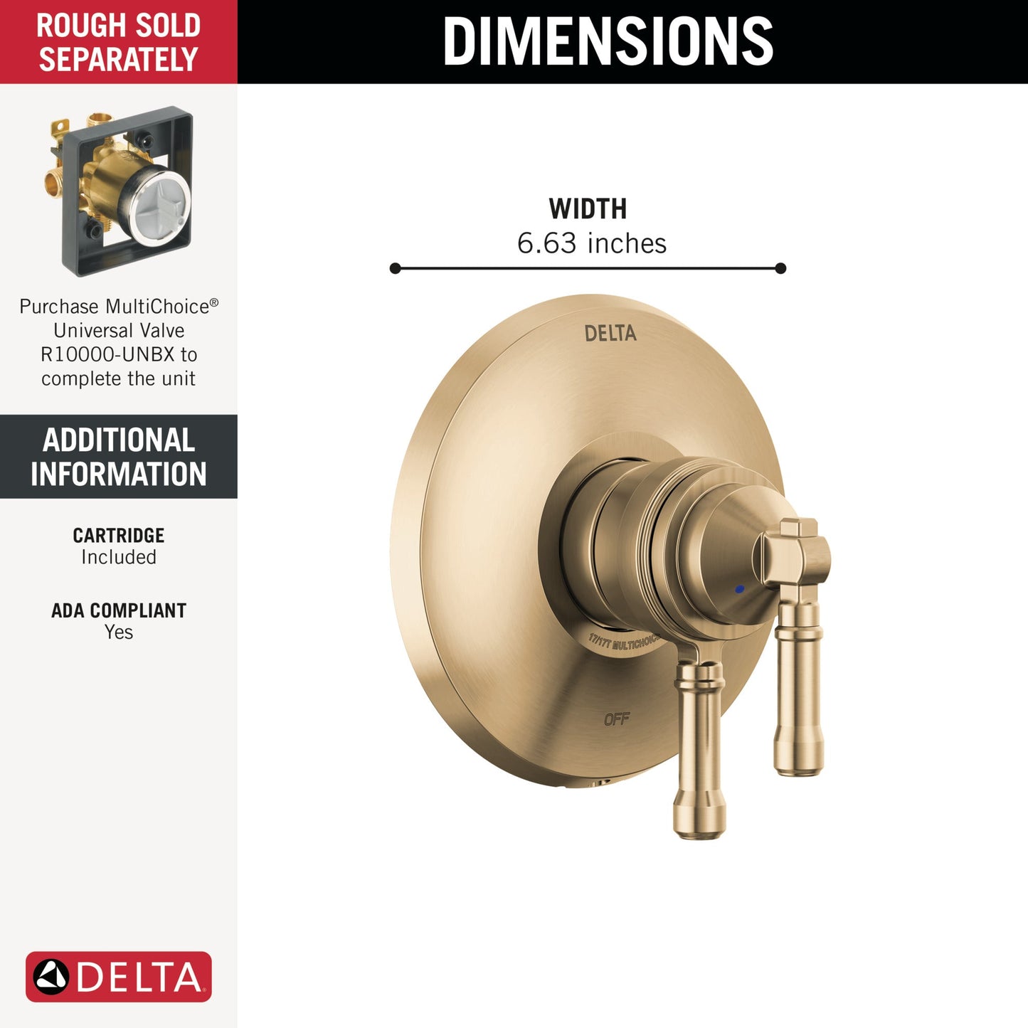 Delta Broderick T17084 17 Series Valve Only Trim