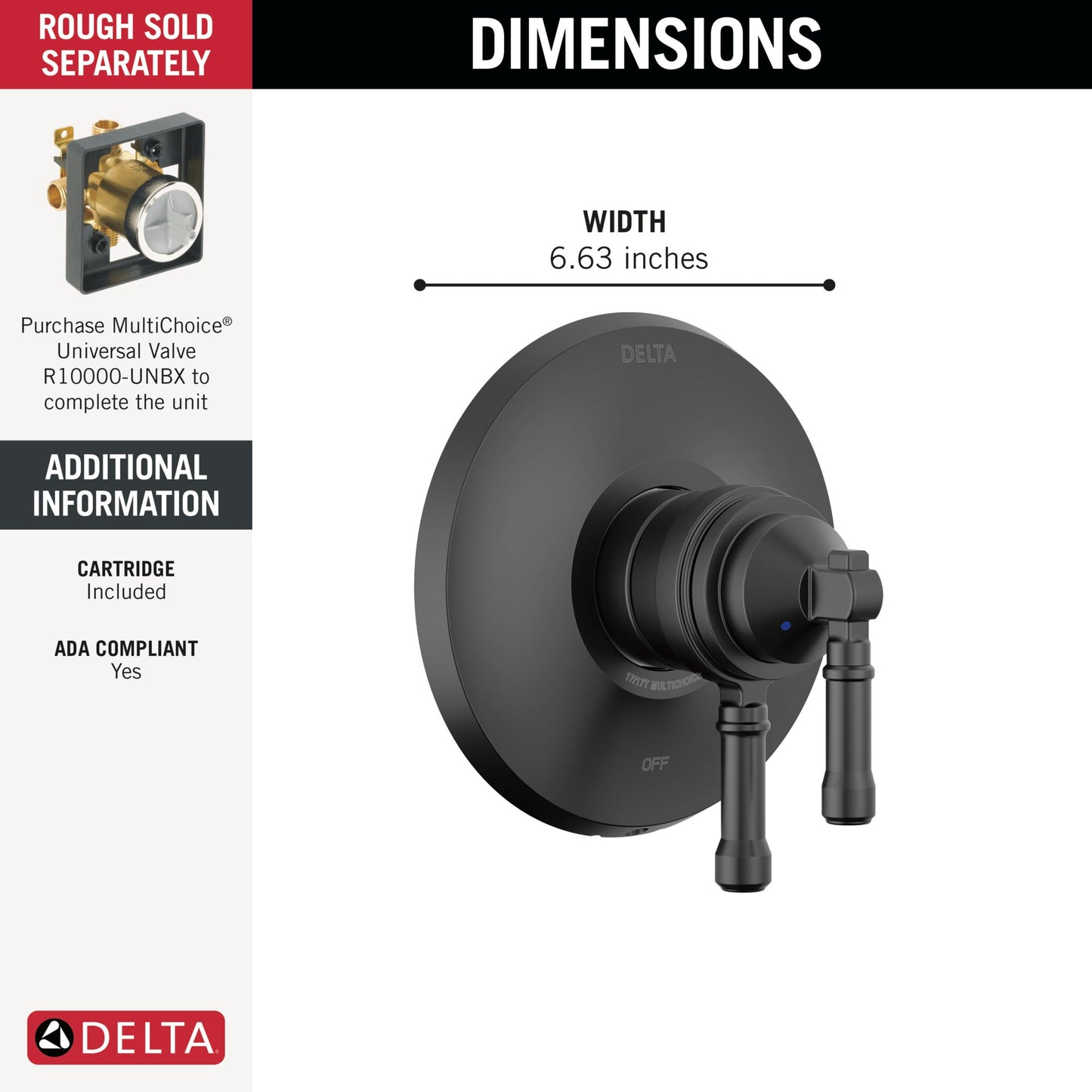Delta Broderick T17084 17 Series Valve Only Trim