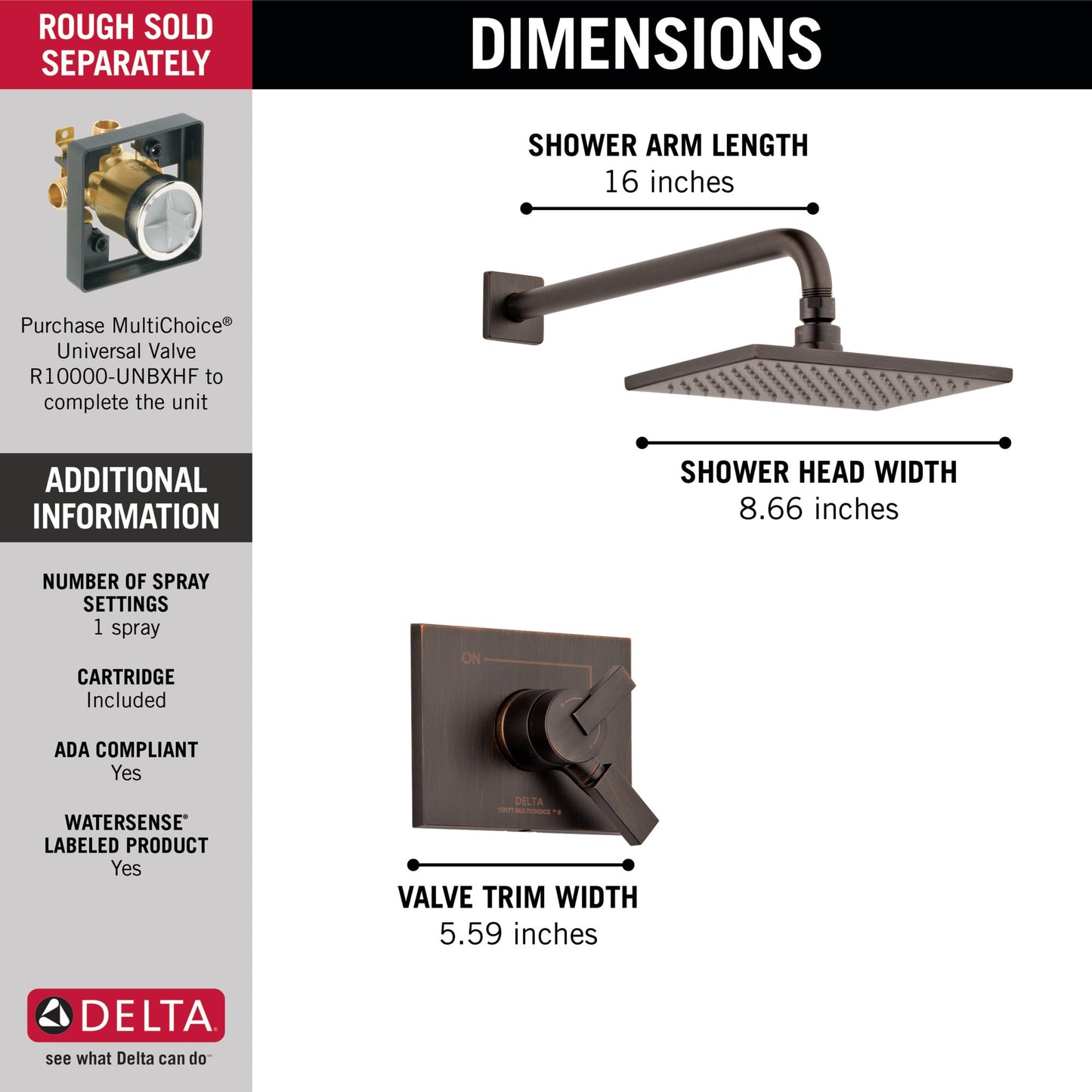 Delta Vero T17253 Monitor 17 Series Shower Trim