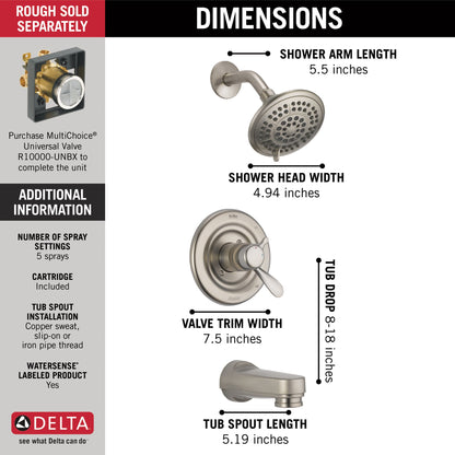 Delta Classic T17430 Monitor 17 Series Tub & Shower Trim