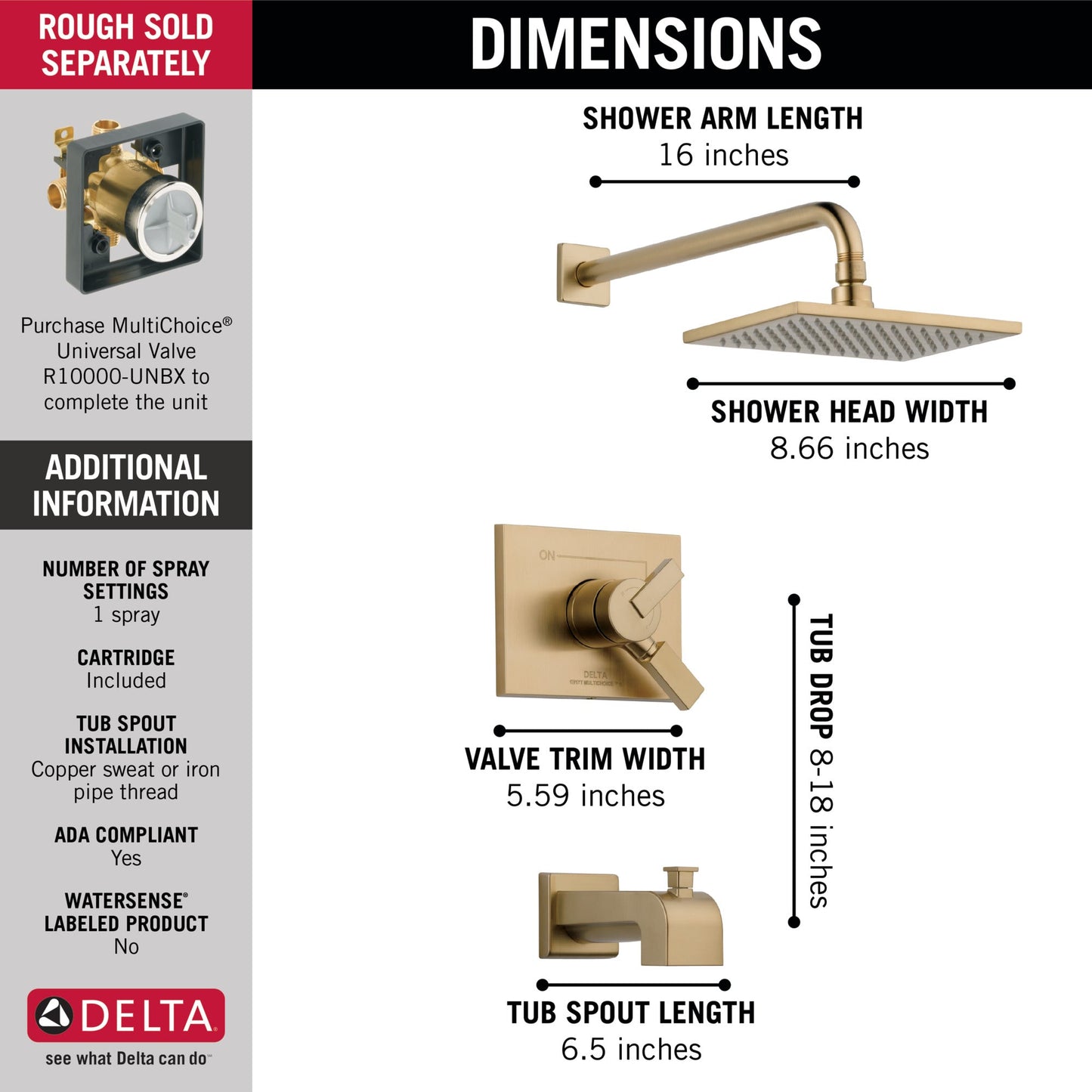 Delta Vero T17453 Monitor 17 Series Tub & Shower Trim