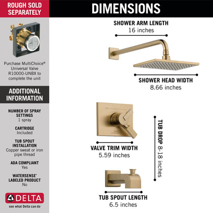 Delta Vero T17453 Monitor 17 Series Tub & Shower Trim