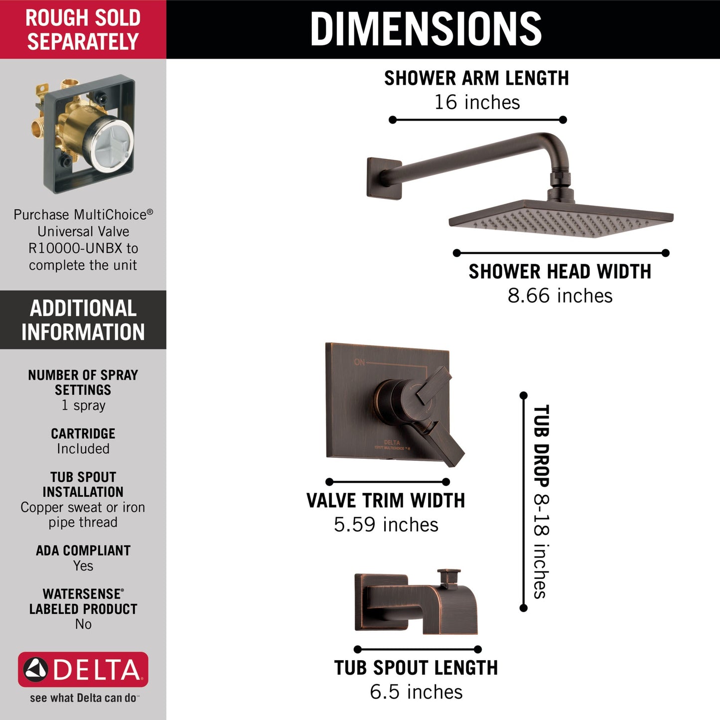 Delta Vero T17453 Monitor 17 Series Tub & Shower Trim