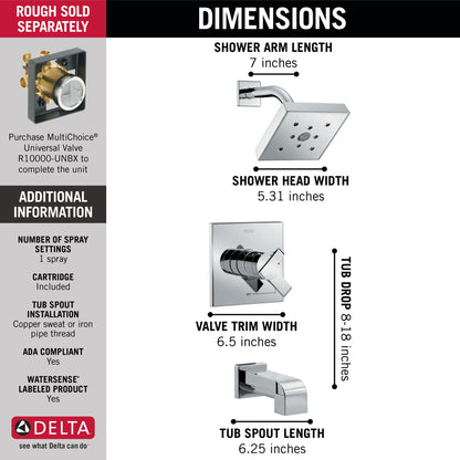 Delta Ara T17467 Monitor 17 Series H2OKINETIC Tub & Shower Trim