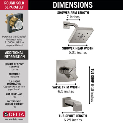 Delta Ara T17467 Monitor 17 Series H2OKINETIC Tub & Shower Trim