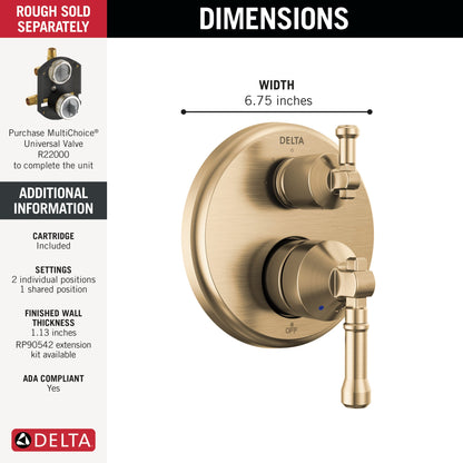 Delta Broderick T24884 14 Series Integrated Diverter Trim 3-Setting