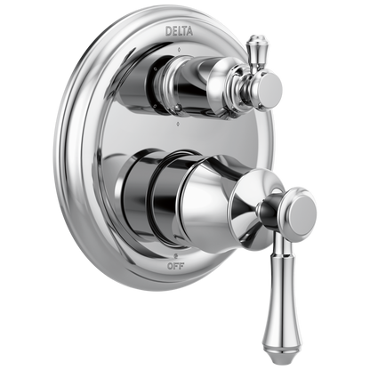 Delta Cassidy T24997 Traditional 2-Handle Monitor 14 Series Valve Trim with 6-Setting Integrated Diverter, chrome