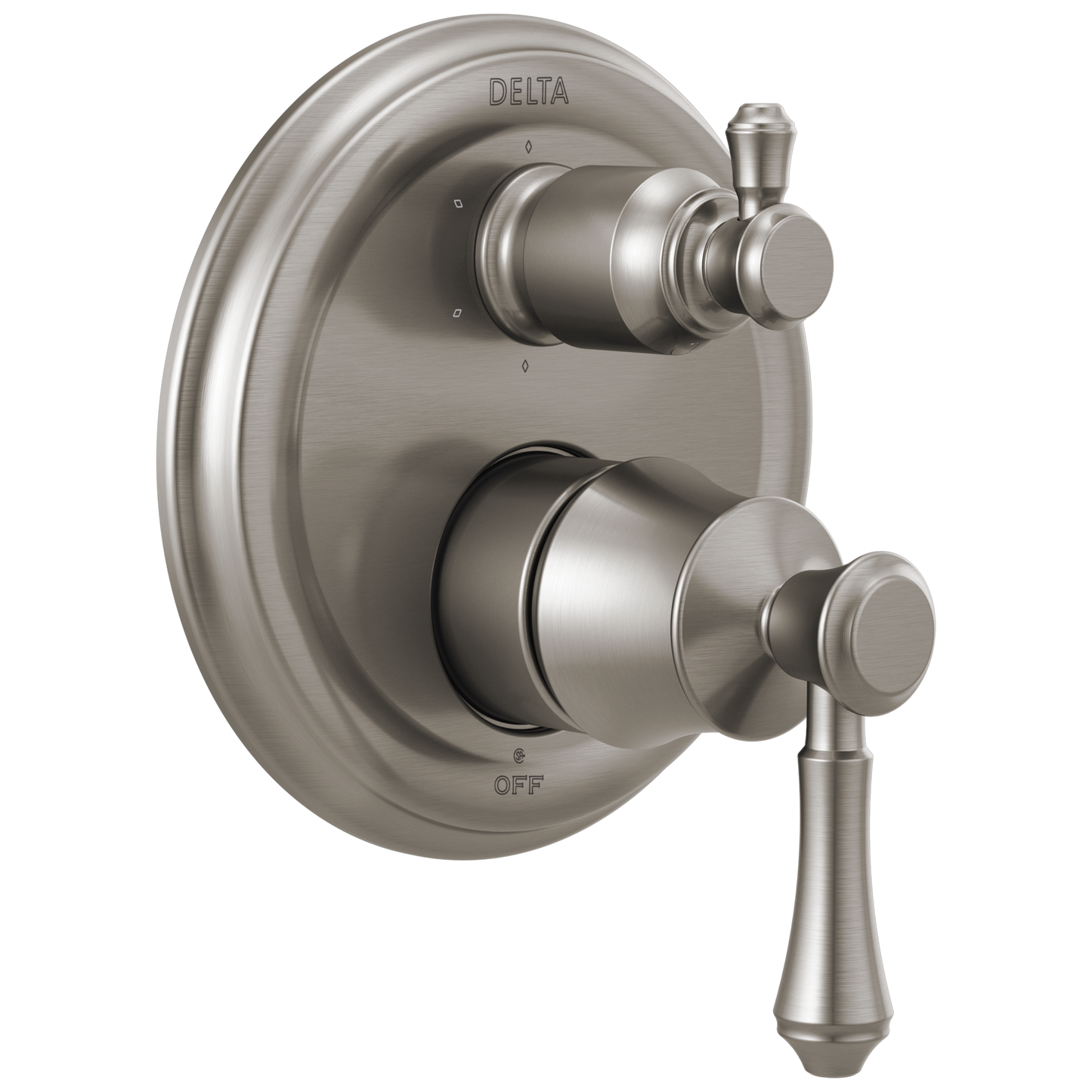 Delta Cassidy T24997 Traditional 2-Handle Monitor 14 Series Valve Trim with 6-Setting Integrated Diverter, stainless