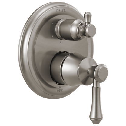 Delta Cassidy T24997 Traditional 2-Handle Monitor 14 Series Valve Trim with 6-Setting Integrated Diverter, stainless