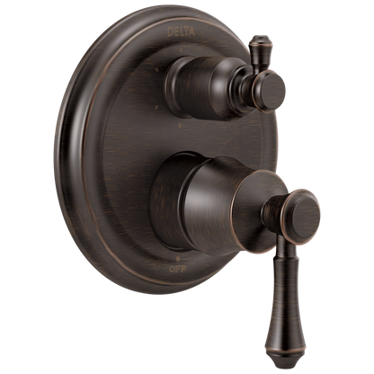 Delta Cassidy T24997 Traditional 2-Handle Monitor 14 Series Valve Trim with 6-Setting Integrated Diverter, venetian bronze