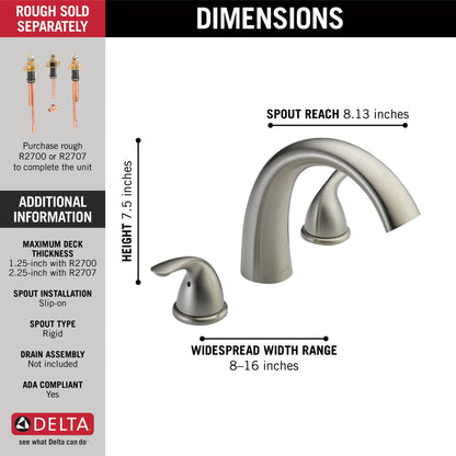 Delta Classic T2705 Roman Tub Trim