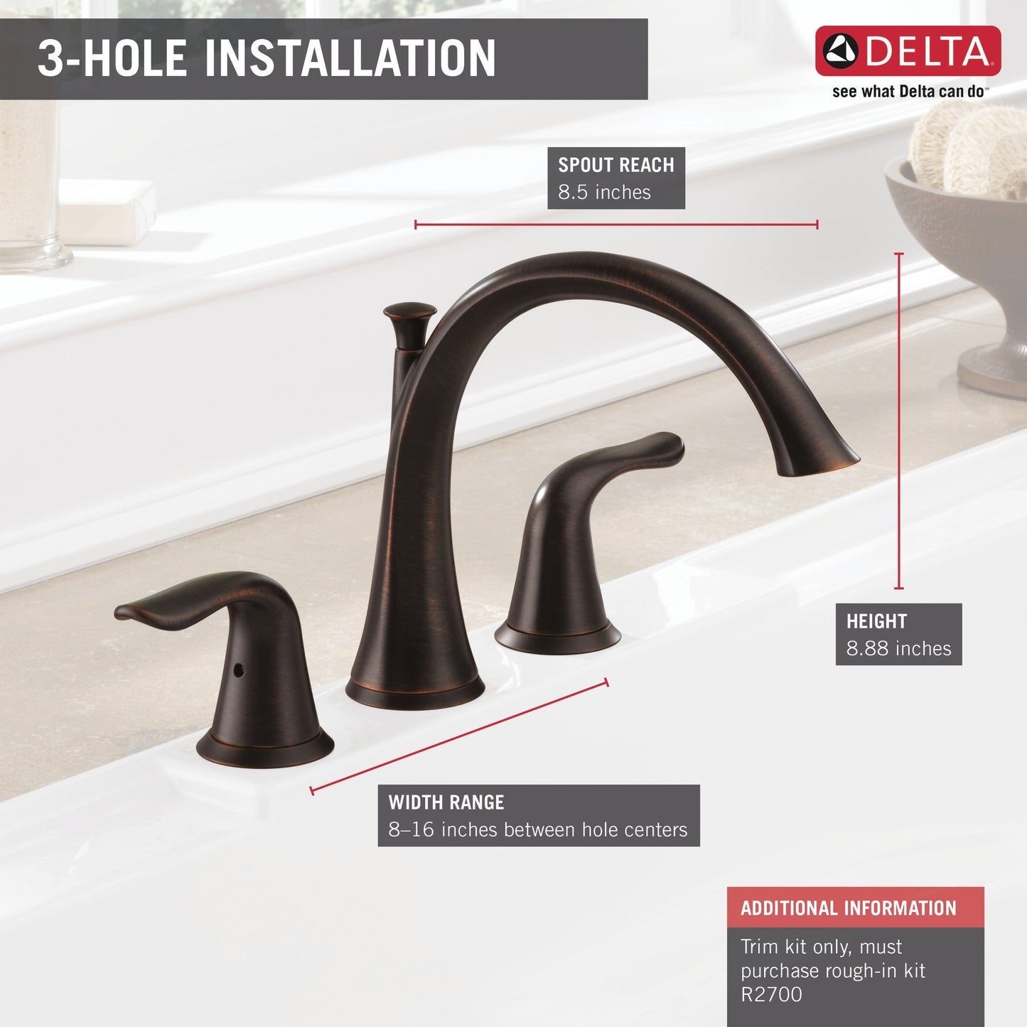 Delta Lahara T2738 Roman Tub Trim