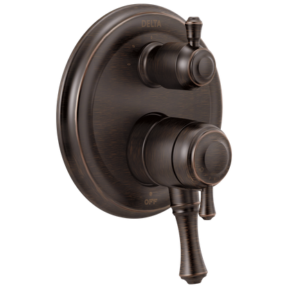 Delta Cassidy T27897 Traditional 2-Handle Monitor 17 Series Valve Trim with 3-Setting Integrated Diverter, venetian bronze