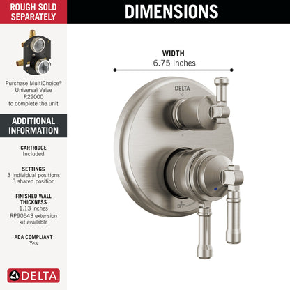 Delta Broderick T27984 17 Series Integrated Diverter Trim 6-Setting