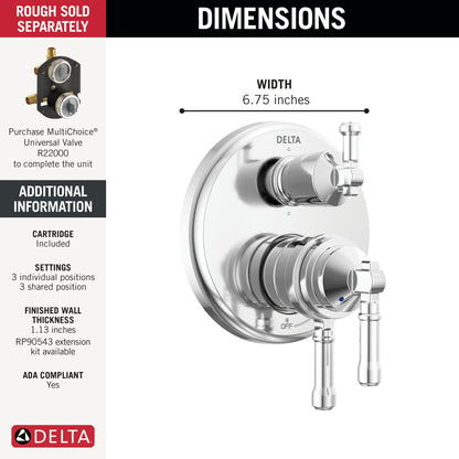 Delta Broderick T27984 17 Series Integrated Diverter Trim 6-Setting