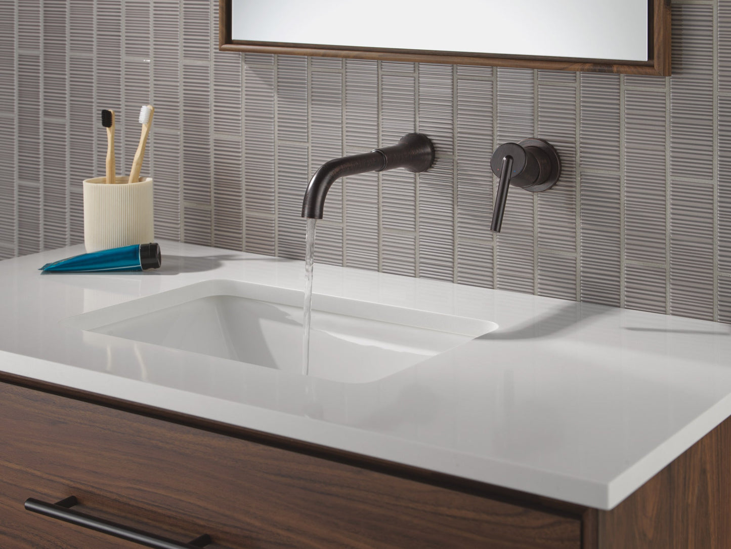 Delta Trinsic T3559LF Single Handle Wall Mount Bathroom Faucet Trim