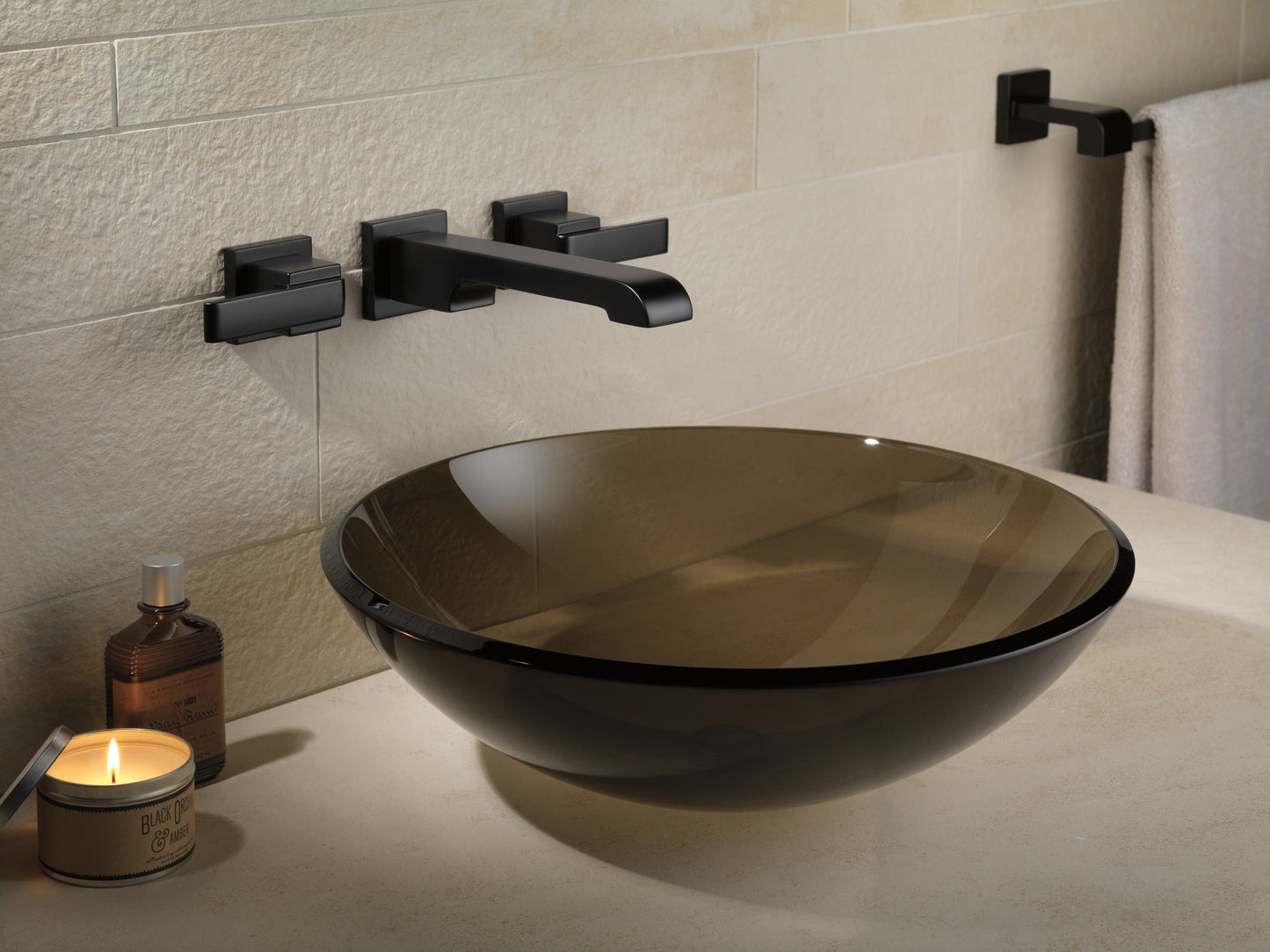 Delta Ara T3567LF Two Handle Wall Mount Bathroom Faucet Trim