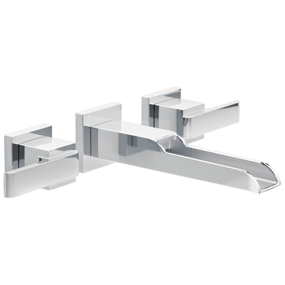 Delta Ara:T3568LF Two Handle Wall Mount Channel Bathroom Faucet Trim