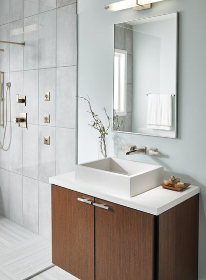 Delta Ara:T3568LF Two Handle Wall Mount Channel Bathroom Faucet Trim