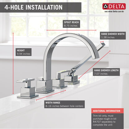 Delta Vero T4753 Roman Tub Trim with Hand Shower