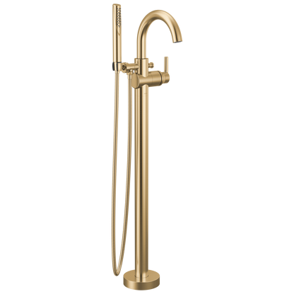 Delta Trinsic T4759 Single Handle Floor Mount Tub Filler Trim with Hand Shower