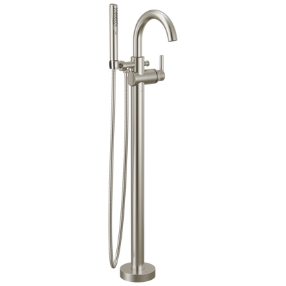 Delta Trinsic T4759 Single Handle Floor Mount Tub Filler Trim with Hand Shower