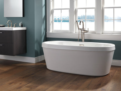 Delta Trinsic T4759 Single Handle Floor Mount Tub Filler Trim with Hand Shower