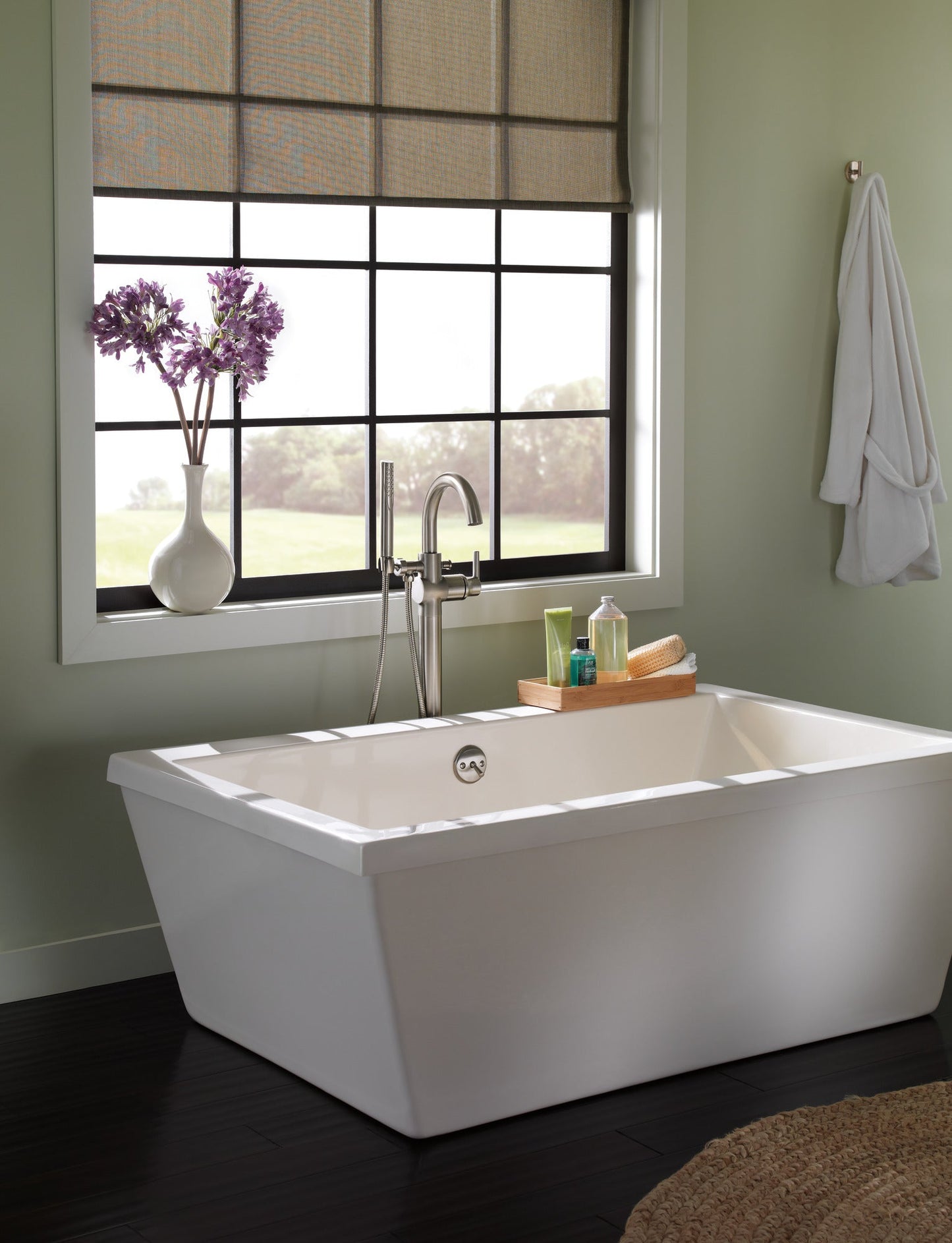 Delta Trinsic T4759 Single Handle Floor Mount Tub Filler Trim with Hand Shower