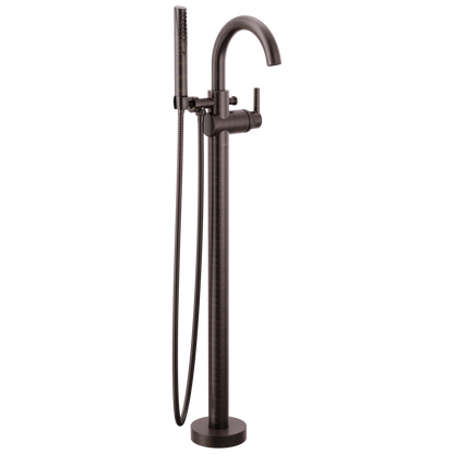 Delta Trinsic T4759 Single Handle Floor Mount Tub Filler Trim with Hand Shower
