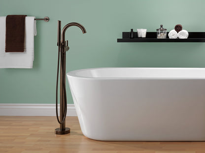Delta Trinsic T4759 Single Handle Floor Mount Tub Filler Trim with Hand Shower