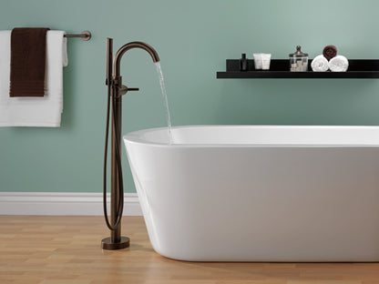 Delta Trinsic T4759 Single Handle Floor Mount Tub Filler Trim with Hand Shower